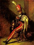 Theodore   Gericault trompette de hussards painting